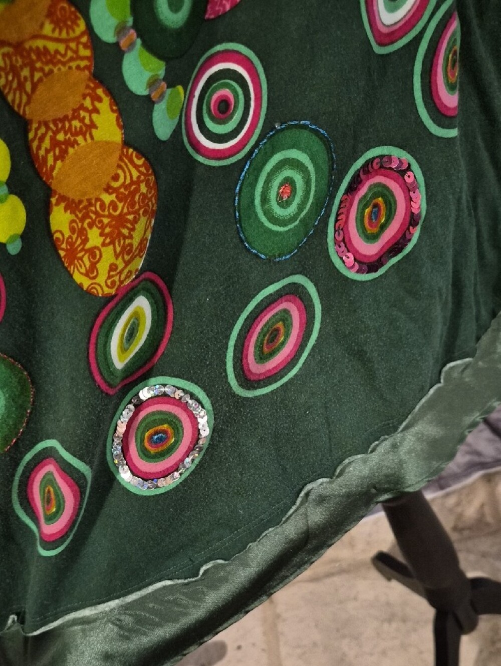 Desigual Green Floral and Pink Accent Midi Dress - Picture 6 of 10